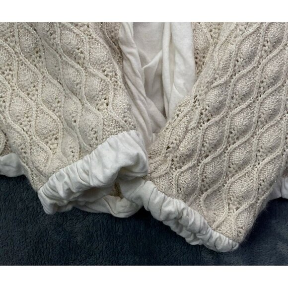 MANOUSH Women Sweater Size M Ivory Cardigan Single Snap Metallic Event Elegant - Picture 5 of 13